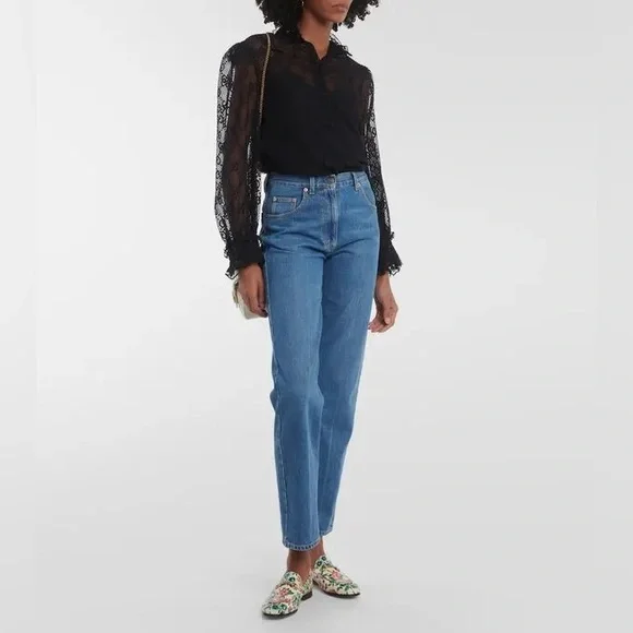 GUCCI Horsebit Printed Leather Loafers - Picture 6 of 11